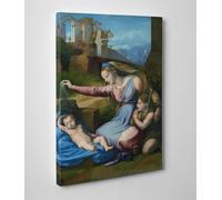 Quadro Raffaello Madonna del Diadema Blu Stampa su Tela Vernice Pennellate
