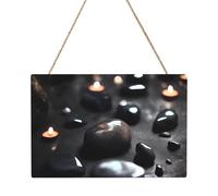 Quadro rettangolare con pietra a forma di cuore misterioso nero. 20,3 x 30,5 cm. Elegante decorazione da parete moderna per migliorare il tuo spazio.