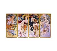 Quadro Riproduzione Su Tela. "Le quattro stagioni". Riproduzioni di Quadri Poster. Immagini di opere d'arte per Decoro Soggiorno 80x145cm Solo Tela