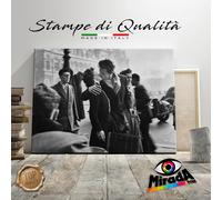 QUADRO Robert Doisneau Bacio davanti all'Hotel de Ville STAMPA TELA CANVAS foto