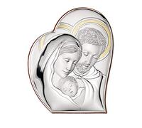 Quadro Sacra Famiglia Argento Bilamina Gold Legno Misura 27X32 81050/5L