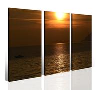 Quadro sole mare Pescatori al tramonto stampa su tela paesaggio
