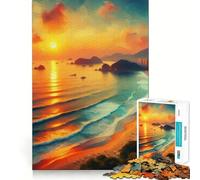 Quadro Spiaggia V Puzzle da 1000 pezzi per adolescenti Puzzle di memoria Sollevamento Leggero Rilassante Immagine Assemblaggio (38x52cm)