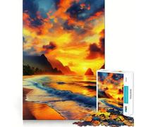 Quadro Spiaggia V Puzzle da 1000 pezzi per adulti Puzzle per migliorare la memoria Rilassante Taglio preciso Regalo per le vacanze (38x26cm)