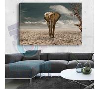 Quadro Stampa Elefante IN The Desert Decorazione Parete - EL15
