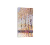 Quadro Stampa su Tela con Telaio in Legno Claude Monet Poplars on The Banks of The Epte (Detail) Misura 80x40 CM (31,49x15,74 Inches)