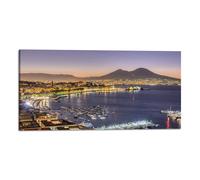 Quadro Stampa su Tela con Telaio in Legno golfo napoli vesuvio