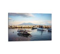 Quadro Stampa su Tela con Telaio in Legno napoli vesuvio