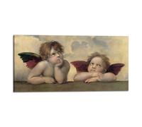 Quadro Stampa su Tela con Telaio in Legno raffaello angeli