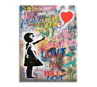 Quadro stampa su tela con vernice effetto dipinto - graffiti street art