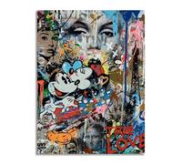 Quadro stampa su tela con vernice effetto dipinto - graffiti street art