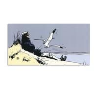 Quadro stampa su tela con vernice effetto dipinto - hugo pratt