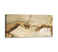 Quadro stampa su tela con vernice effetto dipinto - michelangelo la creazione
