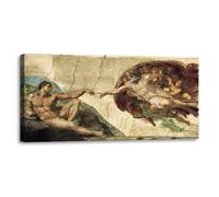 Quadro stampa su tela con vernice effetto dipinto - michelangelo la creazione