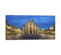 Quadro stampa su tela con vernice effetto dipinto - panorama milano duomo
