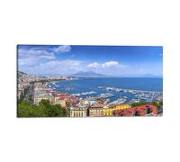 Quadro stampa su tela con vernice effetto dipinto - panorama napoli vesuvio