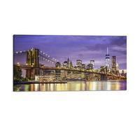 Quadro stampa su tela con vernice effetto dipinto - panorama new york