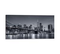 Quadro stampa su tela con vernice effetto dipinto - panorama new york