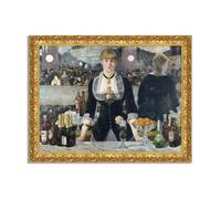 Quadro stampa su tela effetto dipinto con cornice in legno oro - Edouard Manet