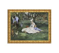 Quadro stampa su tela effetto dipinto con cornice in legno oro - Edouard Manet