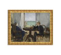 Quadro stampa su tela effetto dipinto con cornice in legno oro - Edouard Manet