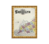 Quadro stampa su tela effetto dipinto con cornice in legno oro - mappe antiche