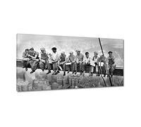Quadro stampato su tela Wall Art Decor 115x55cm Pranzo in cima a un grattacielo n. H1607Z_PC1AE