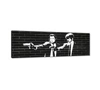Quadro stampato su tela Wall Art Decor 120x40cm Banksy Fiction No. H2090Z_PC3I