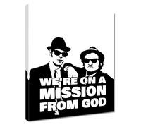 Quadro stampato su tela Wall Art Decor 40x50cm Blues Brothers Mission No. H7793M_PC1Q_40x50cm