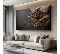 Quadro Stampe su Tela di Arte 70L x50l cm Poster da Parete Estetica per Camera da Letto Soggiorno Ora del Caffè di Alta Qualità Canvas Decorazione Murale Marrone