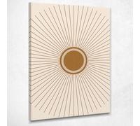 Quadro stile boho, paesaggio su tela, decorazione parete, quadro moderno, Raggi del Sole Dorati su Sfondo Beige, stampa su tela, intelaiato pronto da appendere bho29-50x70 cm