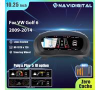Quadro strumenti digitale da 10.25 ''per Volkswagen Golf 6 MK6 2010 11 12 13 2014 anni tachimetro pannello LCD manometro virtuale Black
