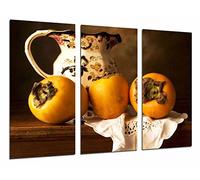 Quadro su Legno, Cachi Frutta, Vaso d'Epoca, 97 x 62cm, Stampa in qualita Fotografica. Ref. 26678