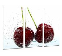 Quadro Su Legno, Ciliegie di frutta immerse in acqua, 97 x 62cm, Stampa in qualita fotografica. Ref. 26889