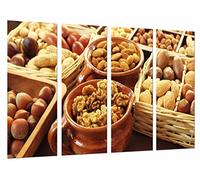 Quadro Su Legno, Cucina commestibile, negozio di frutta secca, brocche e cestini, 131 x 62cm, Stampa in qualita fotografica. Ref. 27072