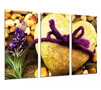 Quadro su Legno, Cuore Romantico, Bella Pietra, Lavanda, 97 x 62cm, Stampa in qualita Fotografica. Ref. 26614