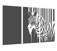 Quadro su Legno, Decorazione Giraffa Natura Animale in Bianco e Nero, 97 x 62cm, Stampa in qualita Fotografica. Ref. 26895