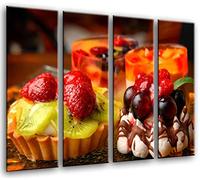 Quadro Su Legno, Dessert, frutta, 131 x 62cm, Stampa in qualita fotografica. Ref. 26437