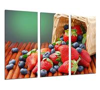 Quadro Su Legno, Fragole, mirtilli, frutta, 97 x 62cm, Stampa in qualita fotografica. Ref. 26490