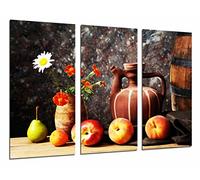 Quadro su Legno, Frutta, Vaso, barile, Vaso, 97 x 62cm, Stampa in qualita Fotografica. Ref. 26664
