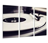 Quadro su Legno, Giradischi Vintage, Dischi in Vinile, Musica, 97 x 62cm, Stampa in qualita Fotografica. Ref. 26520