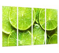 Quadro su Legno, Lima, Limone, Frutta Verde, 131 x 62cm, Stampa in qualita Fotografica. Ref. 26726