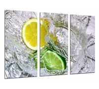 Quadro Su Legno, Lima, limone in acqua, frutta acida, 97 x 62cm, Stampa in qualita fotografica. Ref. 26667