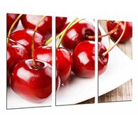 Quadro su Legno, Negozio di Frutta, Frutta a tavola, Ciliegie Rosse, 97 x 62cm, Stampa in qualita Fotografica. Ref. 26944