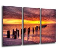 Quadro Su Legno, Paesaggio Tramonto sul mare, 97 x 62cm, Stampa in qualita fotografica. Ref. 26122
