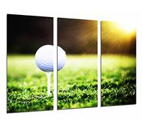 Quadro su Legno, Pallina da Golf, Prato Inglese, Tramonto, 97 x 62cm, Stampa in qualita Fotografica. Ref. 26704