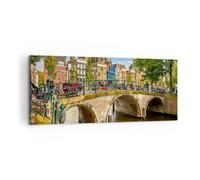 Quadro su Tela 100x40cm Amsterdam archi architettura costruzione Stampe Murale