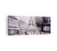 Quadro su Tela 100x40cm Architettura Parigi Eiffle francia Stampe Murale