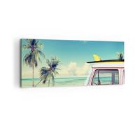 Quadro su Tela 100x40cm Stampe da Parete Auto tavola da surf spiaggia oceano Grandi Decorazione Murale Camera da Letto 1 pezzo Quadri Moderni Soggiorno Grafica Immagini Wall Art Canvas AB100x40-2835