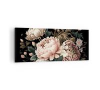 Quadro su Tela 100x40cm Botanica Fiori Shabby Chic Stampe Immagini Quadri Murale